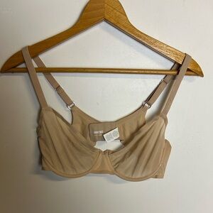 Smoothez By Aerie Real Good Tan Bra Size 38C underwire Sheer lightweight